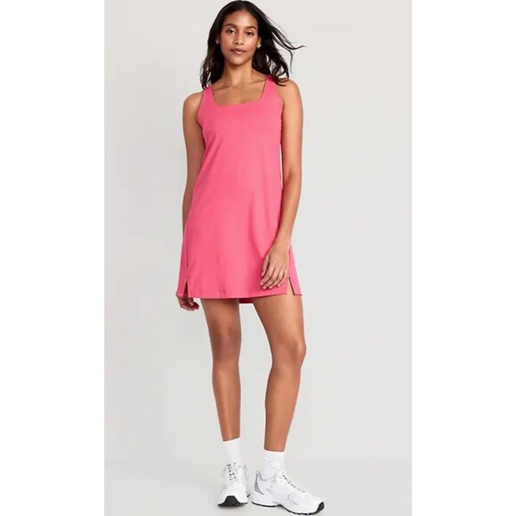 Old Navy Dresses & Skirts - Old Navy Active Women Medium Pink Powersoft Athletic Athleisure Dress w/ Shorts